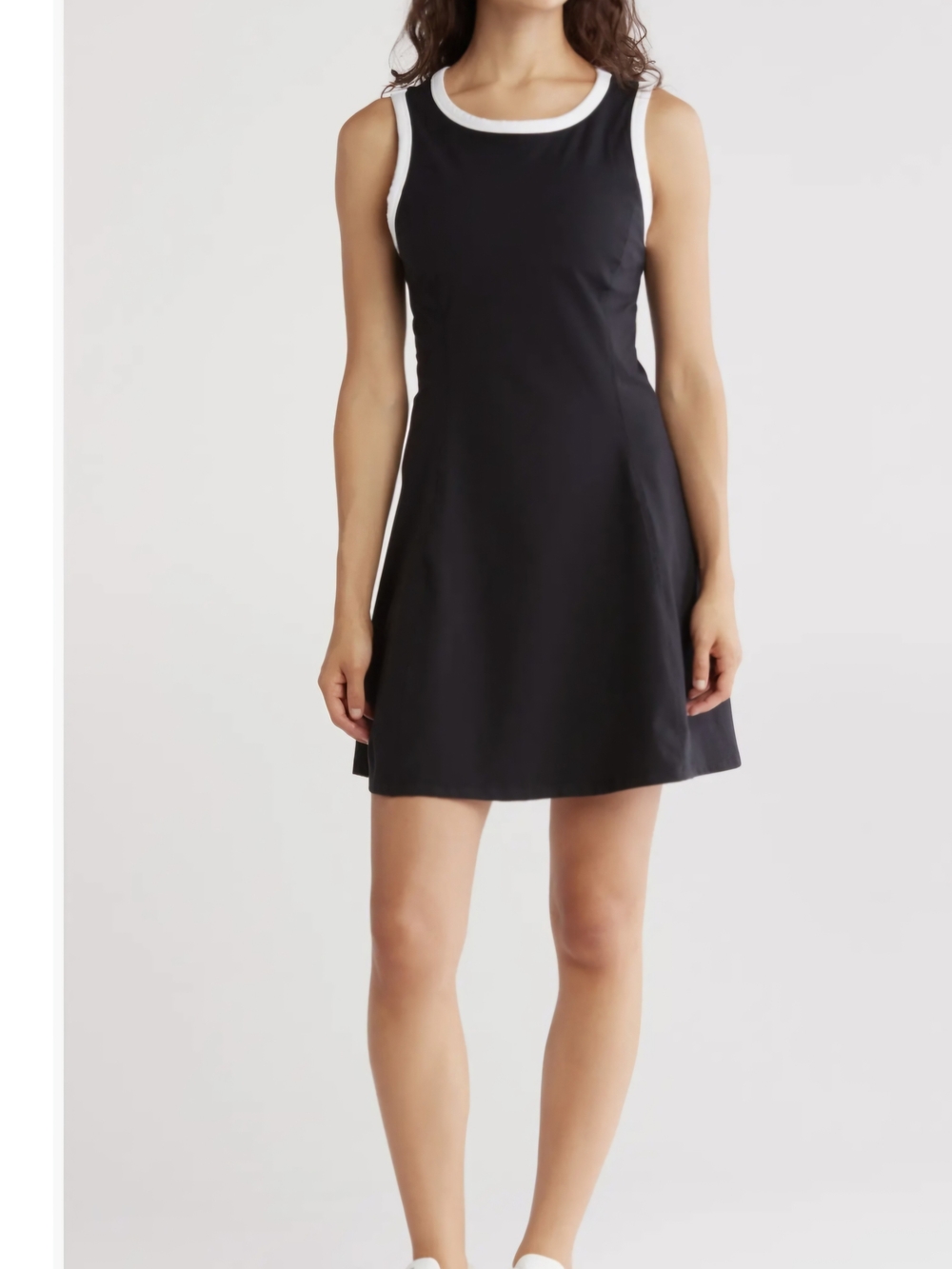 NWT Marika Black Midi Dress with White Trim